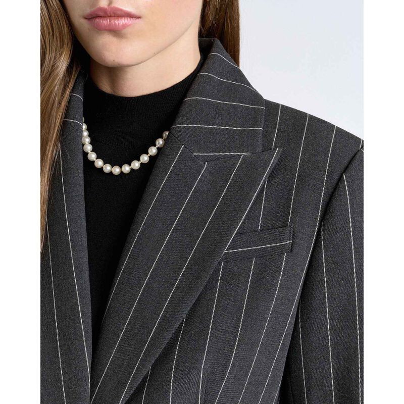 Cue Pinstripe Hourglass Blazer image number 2